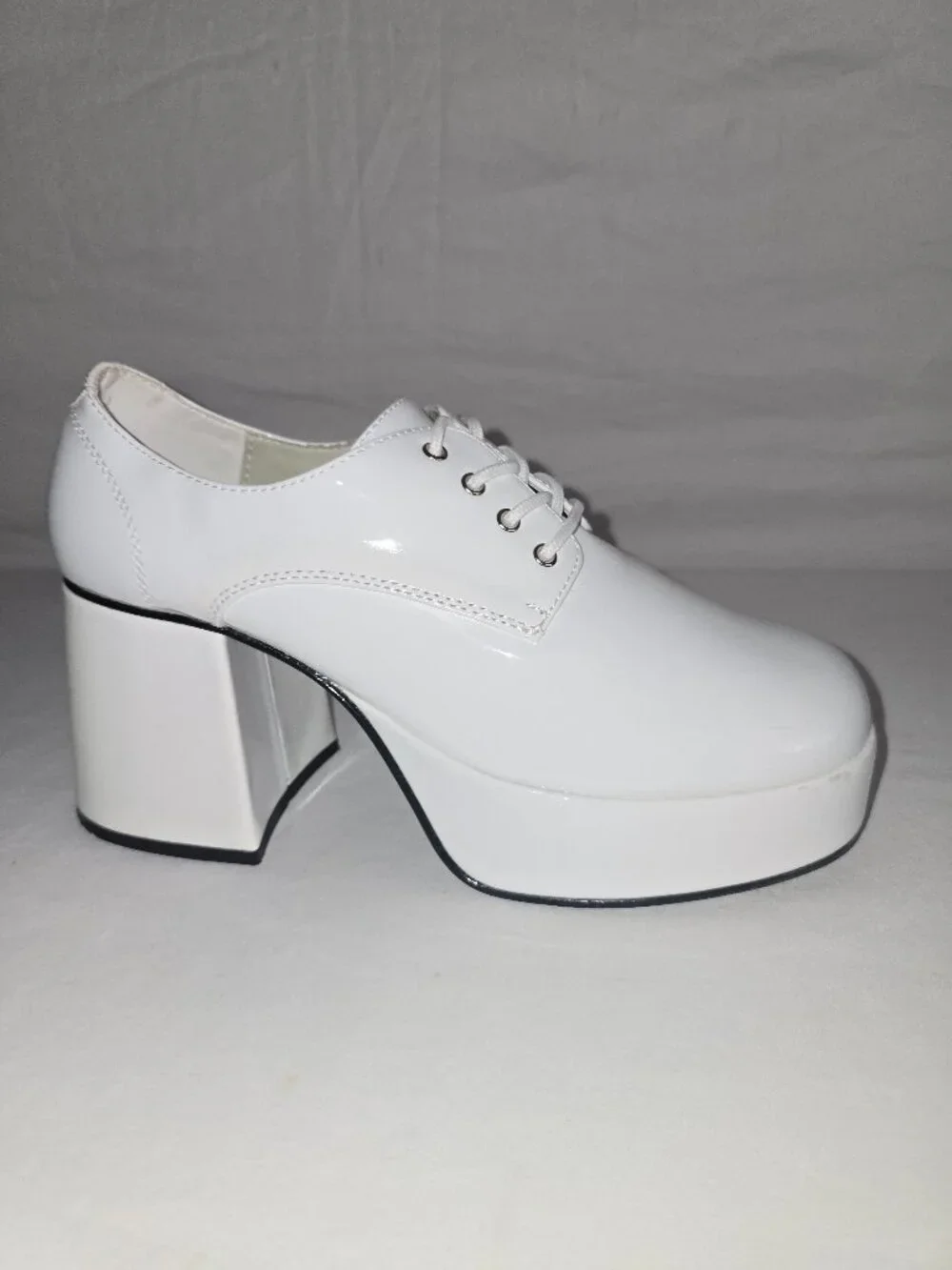 Funtasma JAZZ-02 Men's Size 9 White Patent Platform Disco Retro Costume Shoes